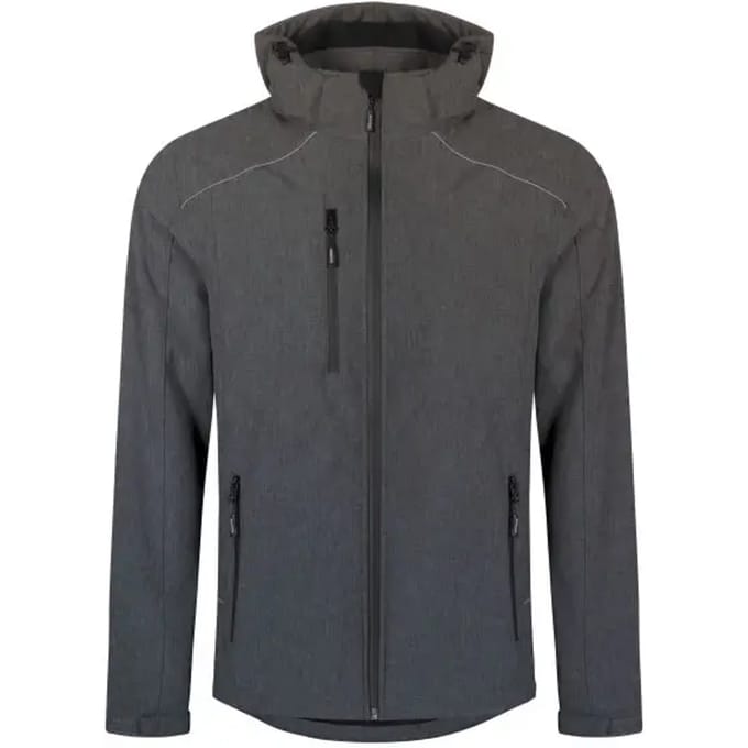 Men's Softshell Outdoorjas met afneembare capuchon Heather Grey - M