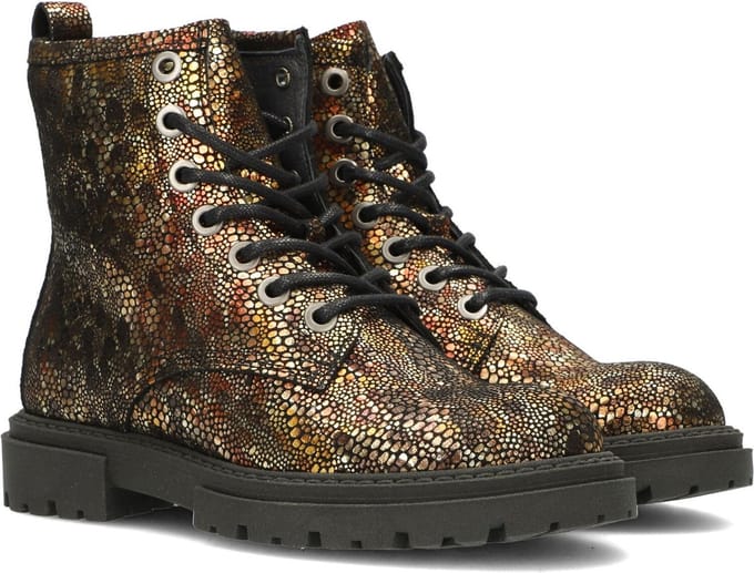 Pinocchio P1158 Veterboots - Laarzen Met Veters - Meisjes - Brons - Maat 23