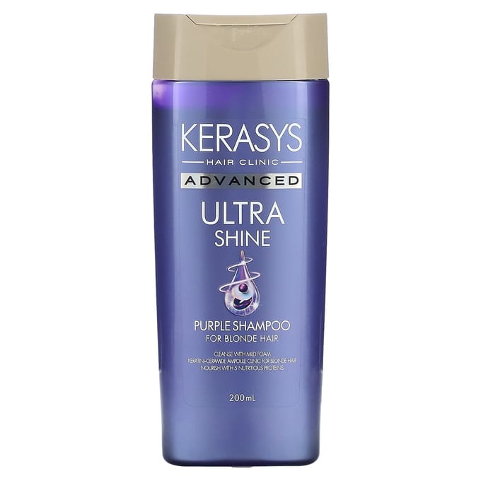 Kerasys, Advanced Ultra Shine Purple Shampoo, for blondes, 200ml blue