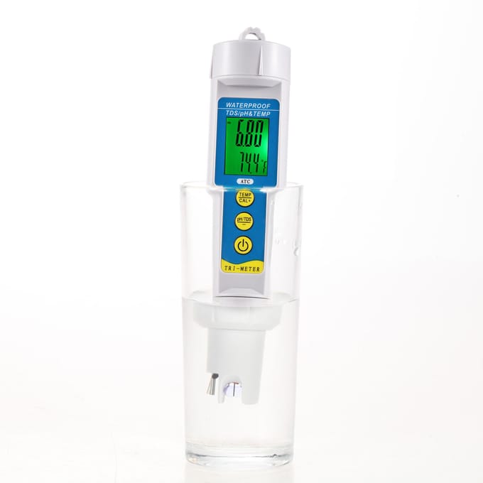 Mini Professionele 3-in-1 waterkwaliteitstester Multi-parameter waterkwaliteitsmonitor pH- en TDS-meter wit