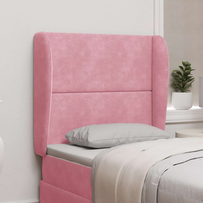 vidaXL - Hoofdbord - oor - Roze - 80 - x - 23 - x - 6 - cm - Fluweel