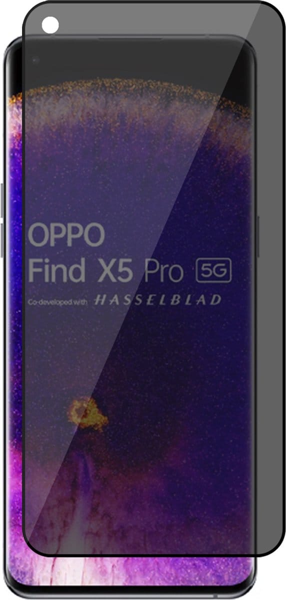 Privacy Screenprotector geschikt voor Oppo Find X5 Pro - Volledig Dekkend Glas Screen Protector