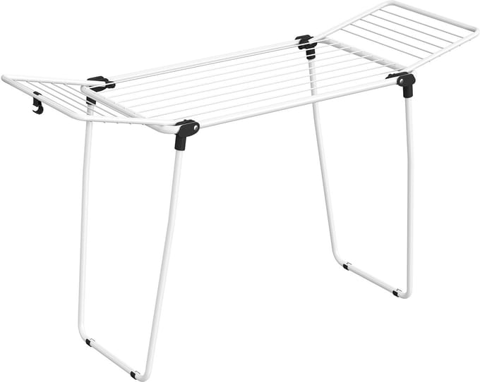 Wasrek - Inklapbaar van Staal - Ruimtebesparend - Wit - 47 x 150 x 91 cm