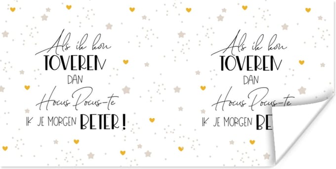 Poster Beterschap - Quotes - Sterren - Hocus pocus - 150x75 cm