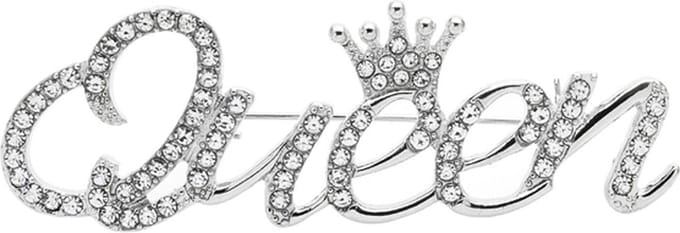Broche 014 Queen zilverkleurig