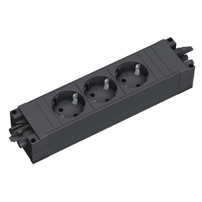 Bachmann Step - Stekkerdoos - 3x 230V - GST18-3® In- en uitgang - Zwart