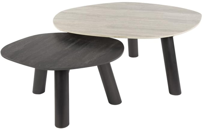 Fraaai - Cattaneo salontafels - set van 2 - travertin look