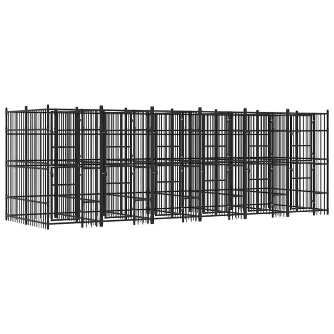 Vidaxl Parc Extérieur Pour Chien, Acier, 11,06 m²