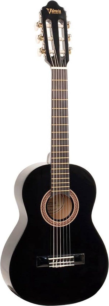 Valencia VC101BK Klassieke Gitaar 1/4 Black Hoogglans