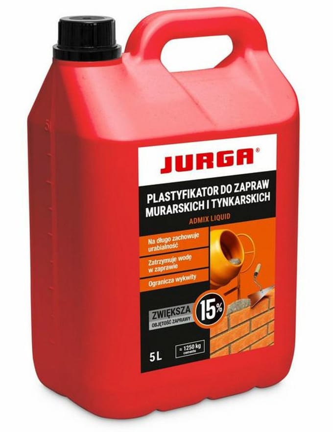 JURGA ADMIX LIQUID - Metsel- & Pleistermortel Plastificeerder - 5L - Luchtbelvormend & Vorstbestendig