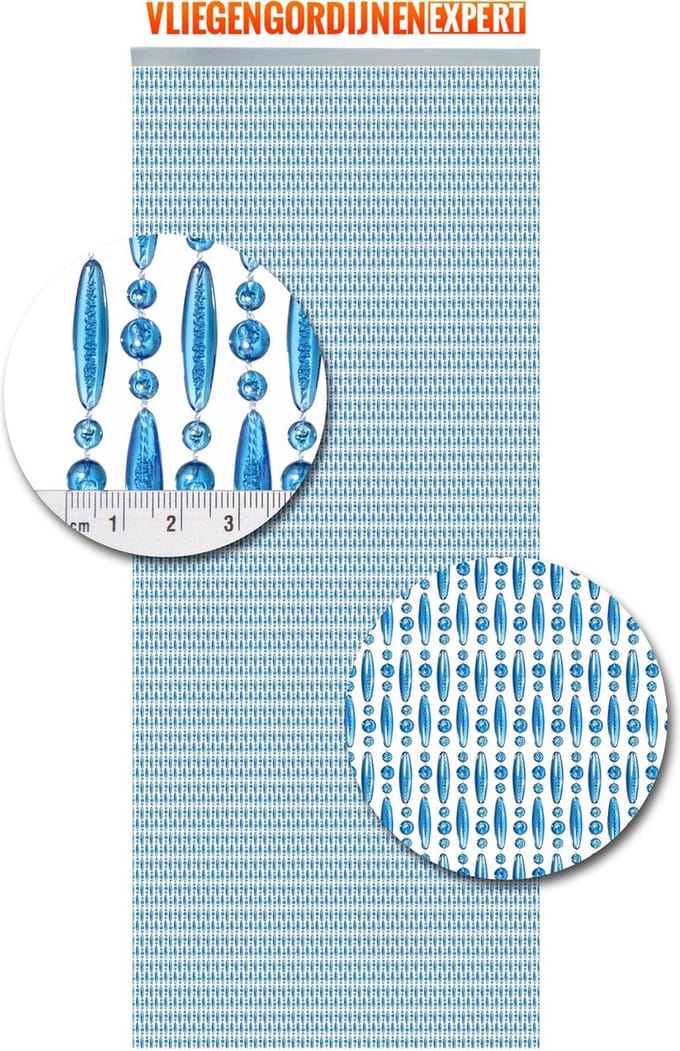Vliegengordijnenexpert - Vliegengordijn - 90x210 cm - Blauw
