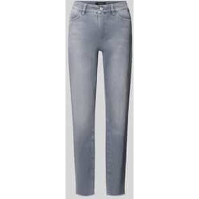 High waist slim fit jeans met labelpatch