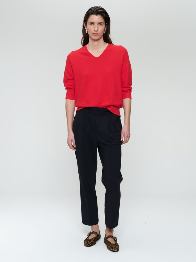 Seamless cotton pullover 317 | Corallo - Corallo / S