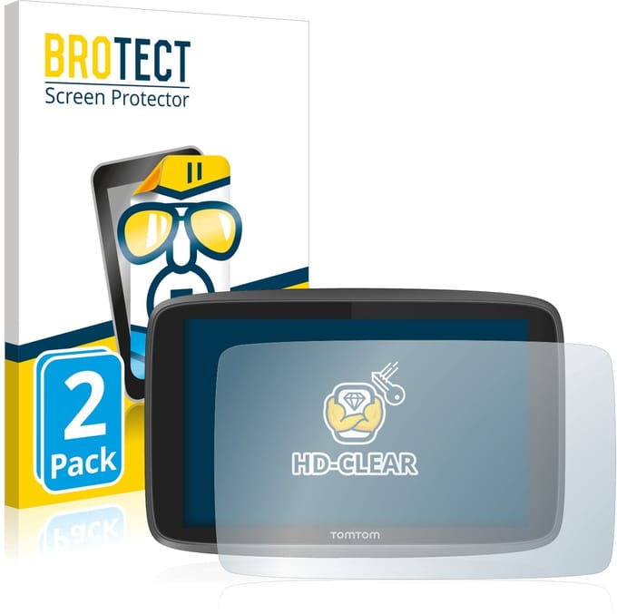 BROTECT - Screenprotector voor TomTom Go Professional 6250 - Folie Beschermfolie transparant 2 Stuks