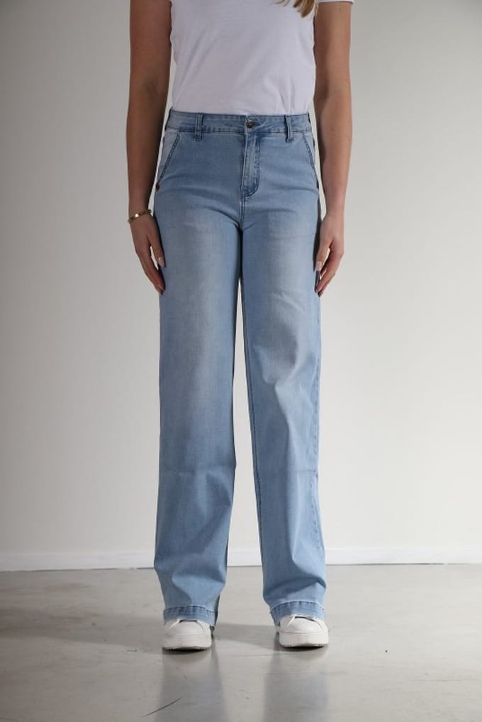 New Star - Broek Neva bleach wide leg dames L32 - maat 34