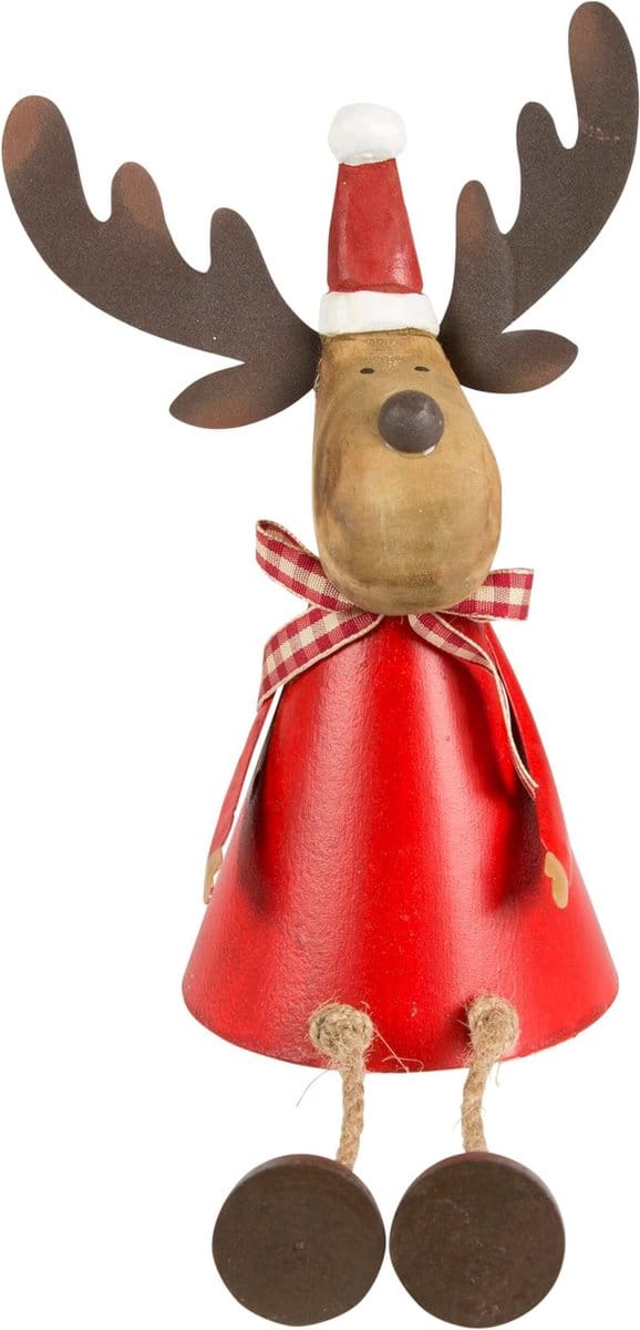 Rudolf kerstdecoratie met hangende beentjes - Sass & Belle