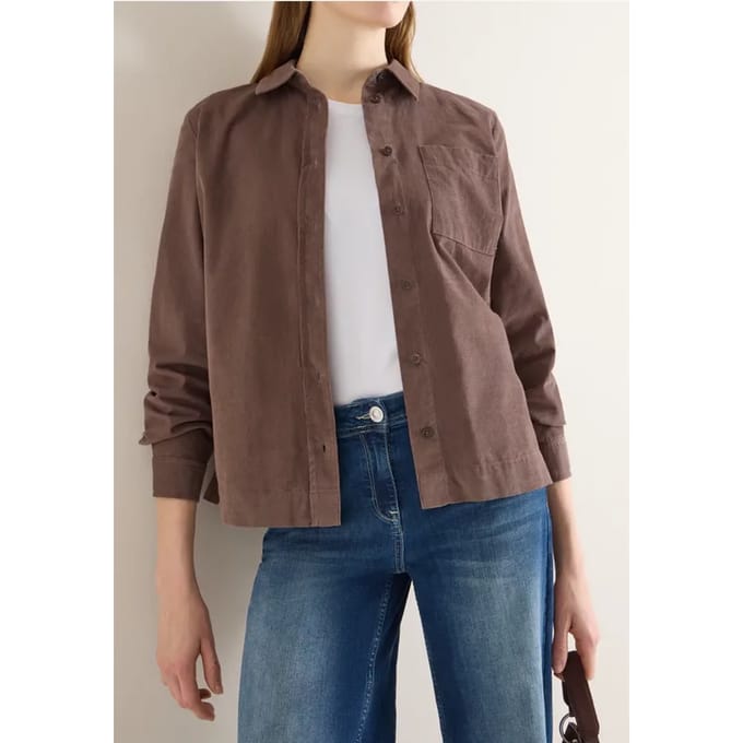 Overhemdblouse in effen kleur