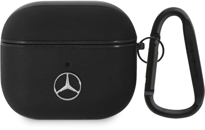 Mercedes-Benz Airpods 3 Case - Genuine Leather - Black Hook - Black