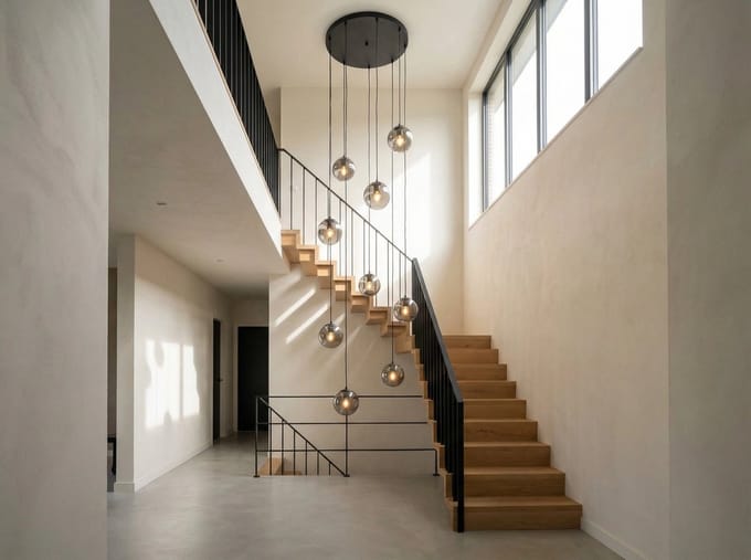 Videlamp zwart met 9 smoke bollen - smoke glas - 260 cm hoog