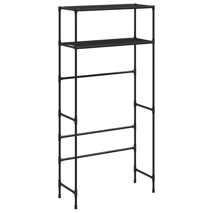 vidaXL - Wasmachinerek - 2-laags - 69x28x143 - cm - ijzer - zwart