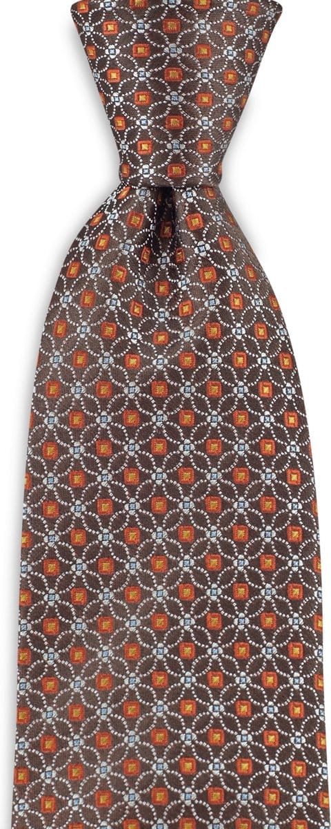 We Love Ties - Stropdassen - Damesstropdas Bombay Dance - bruin / oranje / geel / wit