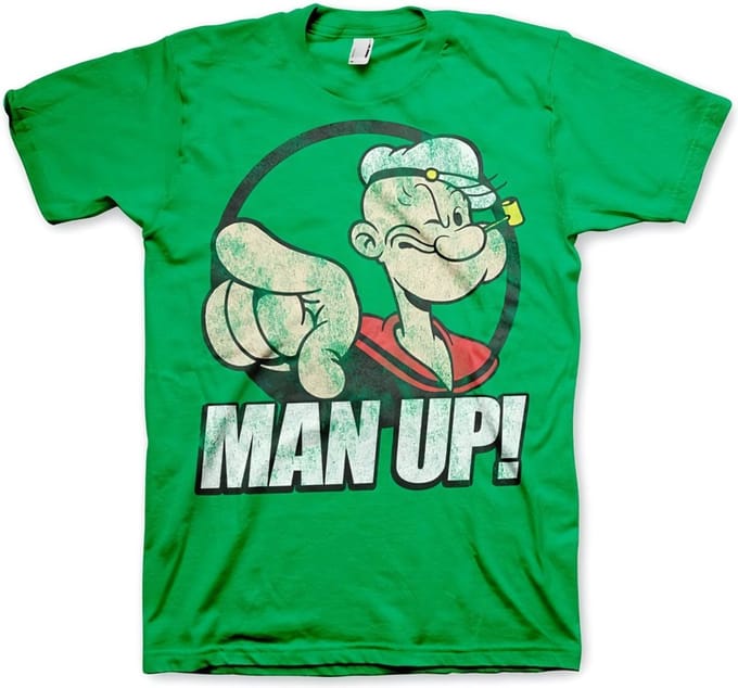 Popeye Man Up! T-shirt Groen