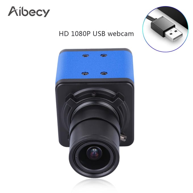 Aibecy 1080P HD Camera Computer Camera Webcam 2 Megapixels 5X Optische Zoom 155 Graden Breed Kijkveld Without Holder blauw