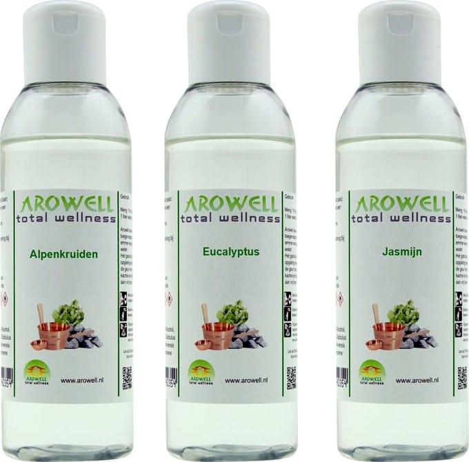 Arowell - Alpenkruiden Eucalyptus Jasmijn sauna opgiet saunageur opgietconcentraat - 3x 250 ml