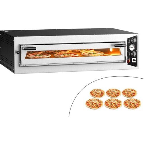 GGM Gastro Elektro Pizzaofen - 6x 35cm (Breit) - Manuell Zilver