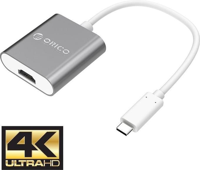 Orico USB-C naar 4K HDMI adapter Ultra HD - Aluminium - Grijs