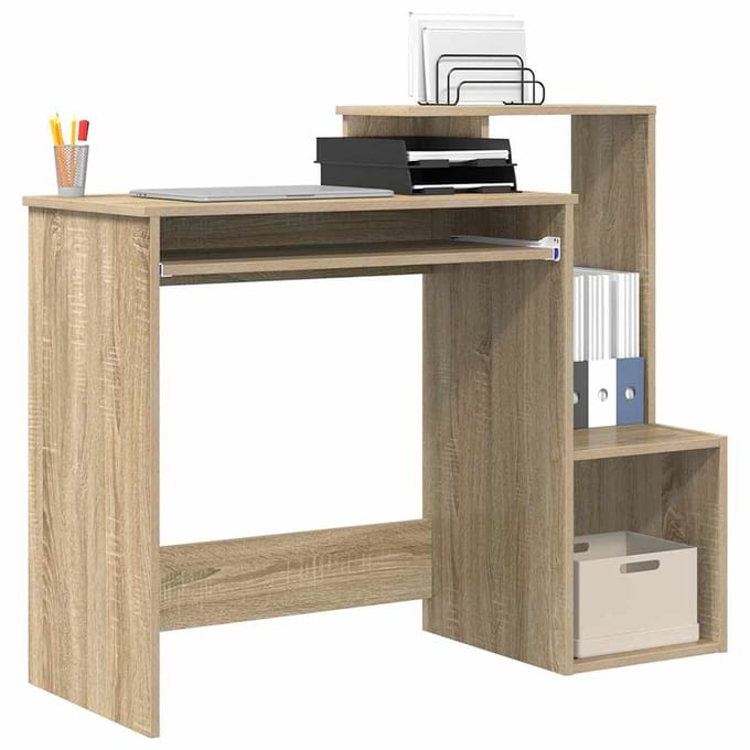 vidaXL - Bureau - Sonoma - Eik - 106 - x - 41 - x - 88.5 - cm - Bewerkt - hout