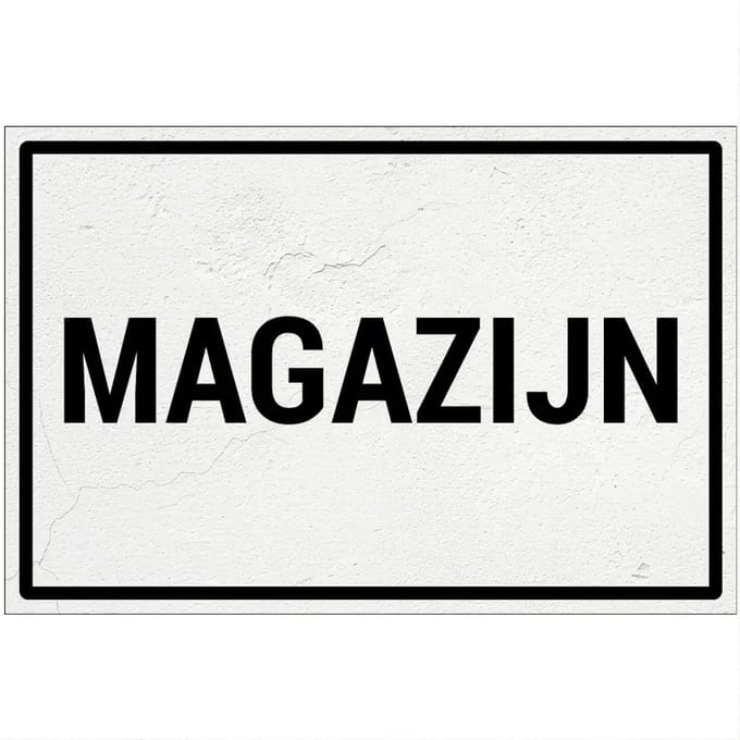 Magazijn bord | Forex Re materiaal | 18 x 12 cm