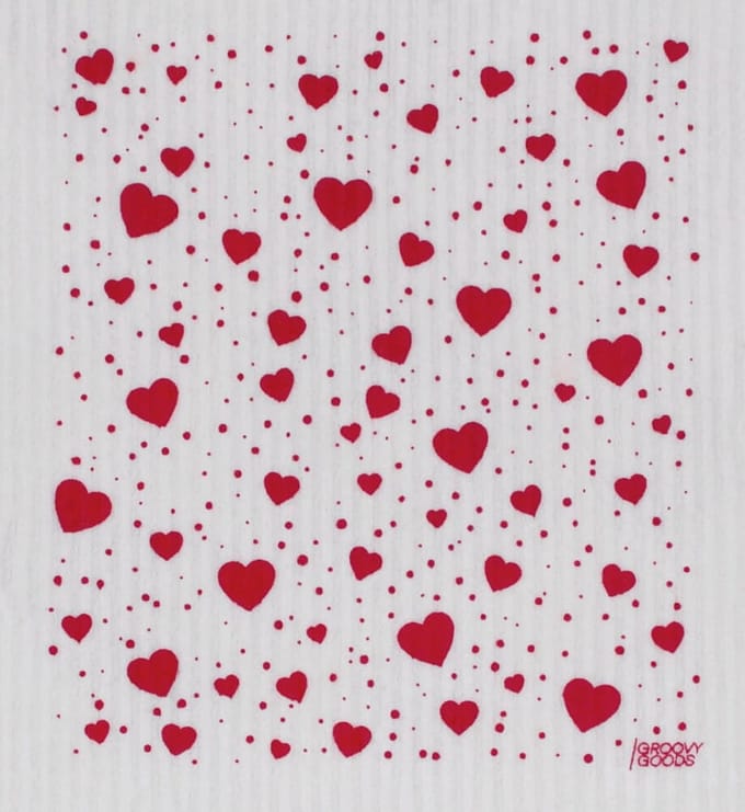 Groovy Goods Ecologische Sponsdoek Hearts - Vegan - Plasticvrij - Wasbaar - Composteerbaar