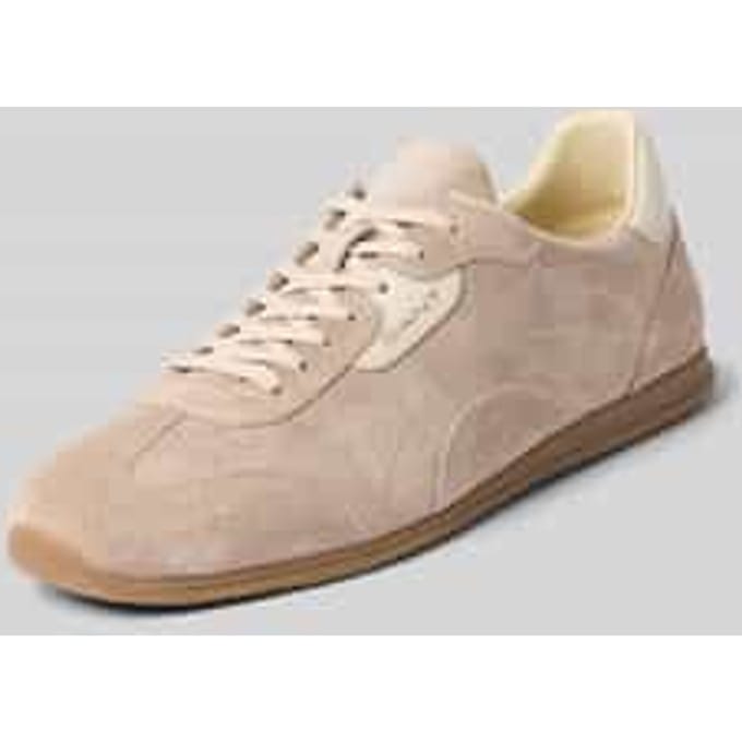 Sneakers van leer met labeldetail model 'Spearclub'