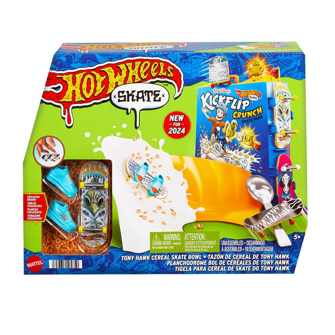 Hot Wheels Skate Tony Hawk Cereal Skate Bowl Fingerboard Set