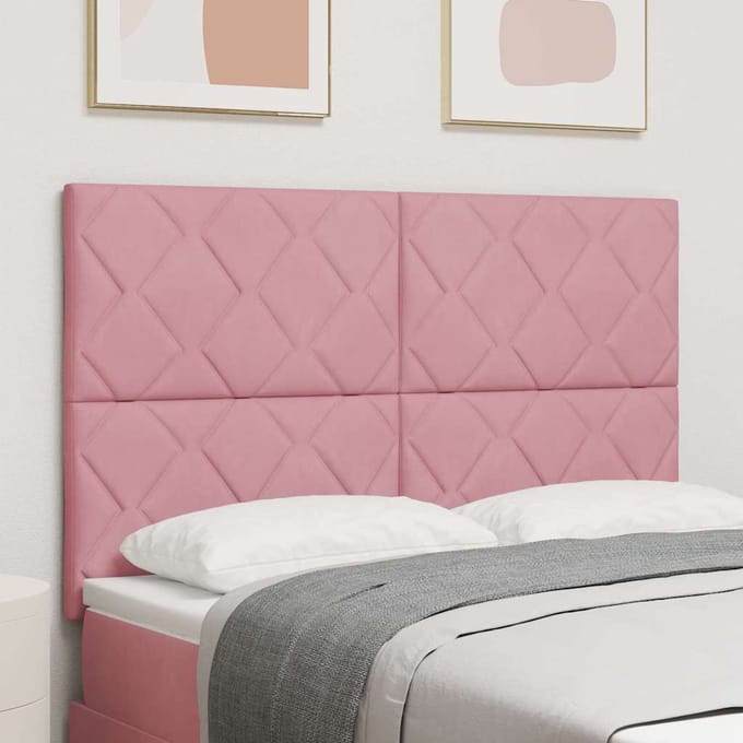 vidaXL - LED - Hoofdbord - Roze - 160 - cm - Fluweel