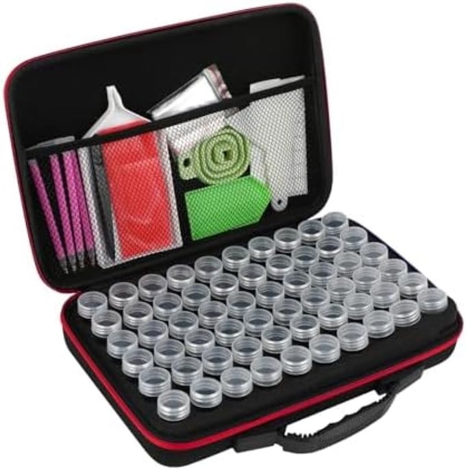 PromoHome Diamant Schilderij Opbergset - 60 Vakken Organizer met Complete Accessoires