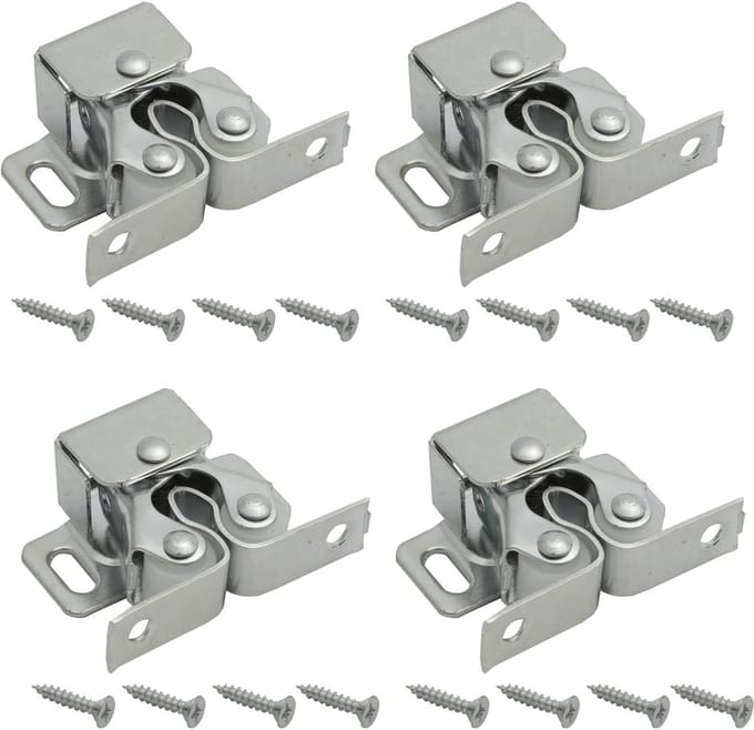 Dubbele rollers, sterke grip, kastdeurvangsten, dubbele rolvangsten, kastvergrendelingen, deurvergrendelingen (brons) (zilver)