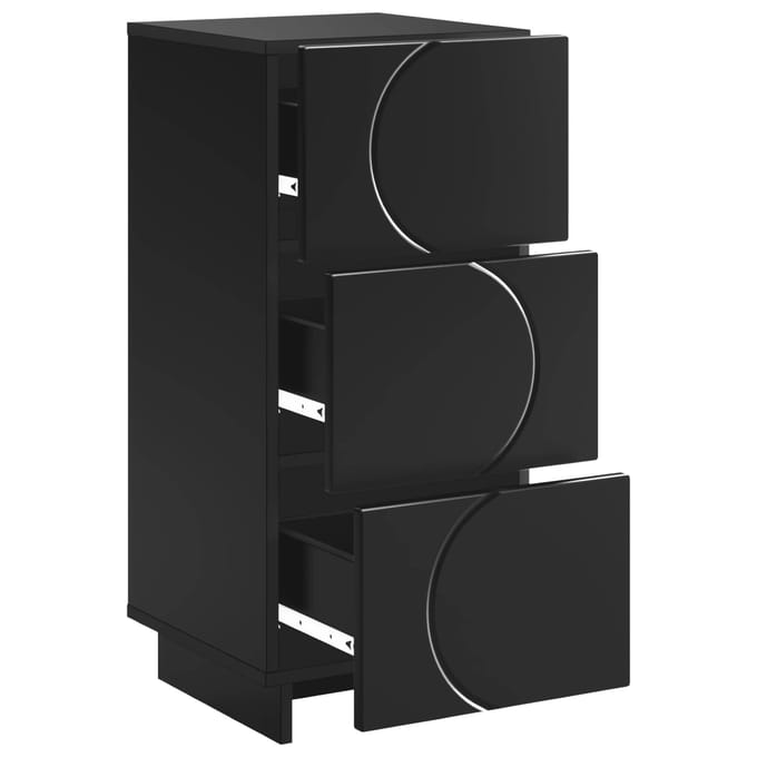 vidaXL - Dressoir - Zwart - 33.5 - x - 34.5 - x - 75 - cm - Bewerkt - hout