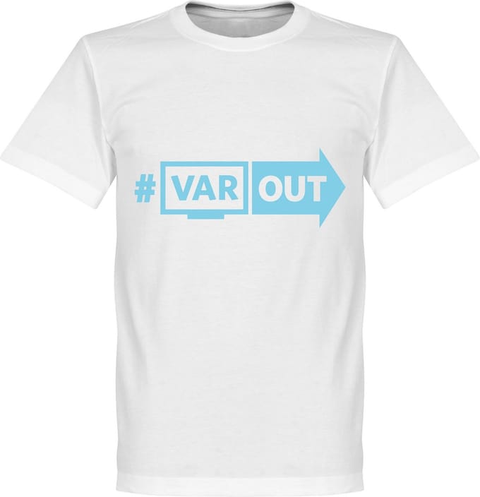 VARout T-Shirt - Wit/ Lichtlblauw - 5XL