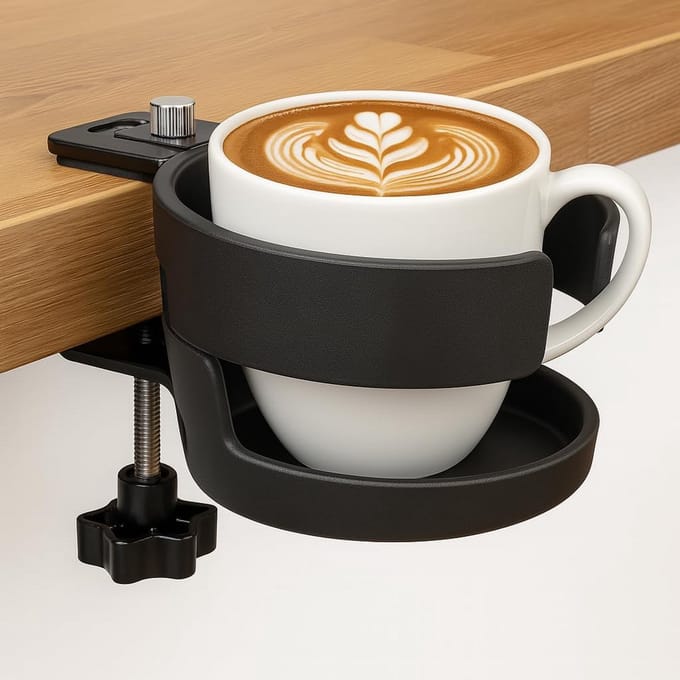 Universele Tafel Bekerhouder met Klem voor Bureau, Bed en Gaming Setup