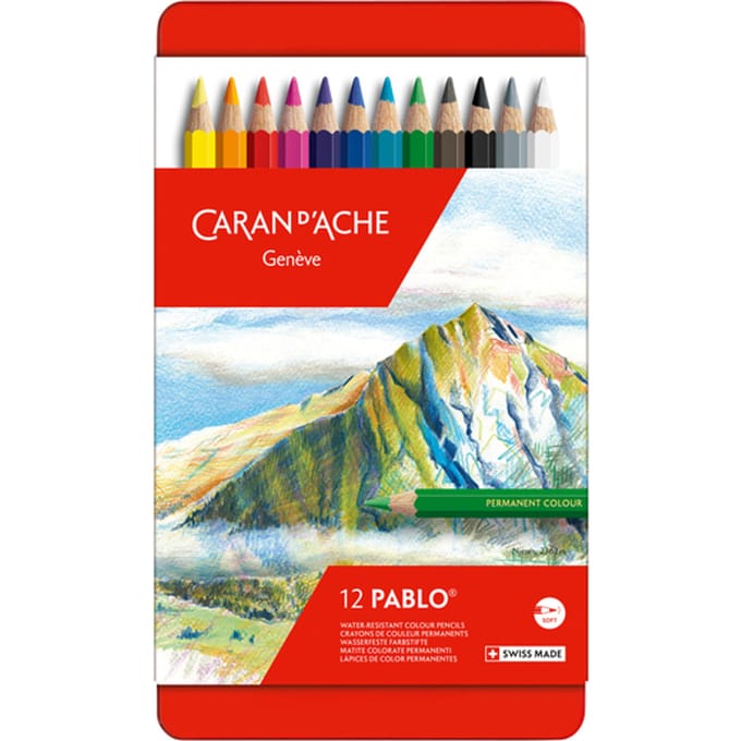 Kleurpotloden Caran d'Ache Pablo assorti blik à 12stuks