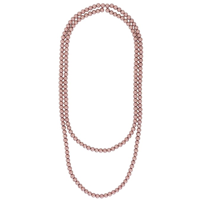 Behave - Glas Parel Ketting - Bruin - 150 cm