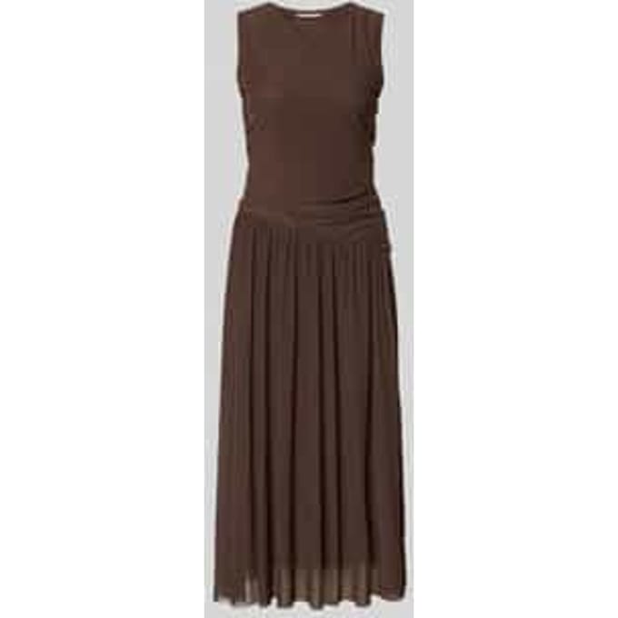 midi-jurk van mesh in asymmetrische look