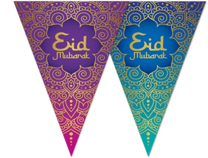 Wefiesta - Vlaggenlijn 'Eid Mubarak Gold' (6 meter)