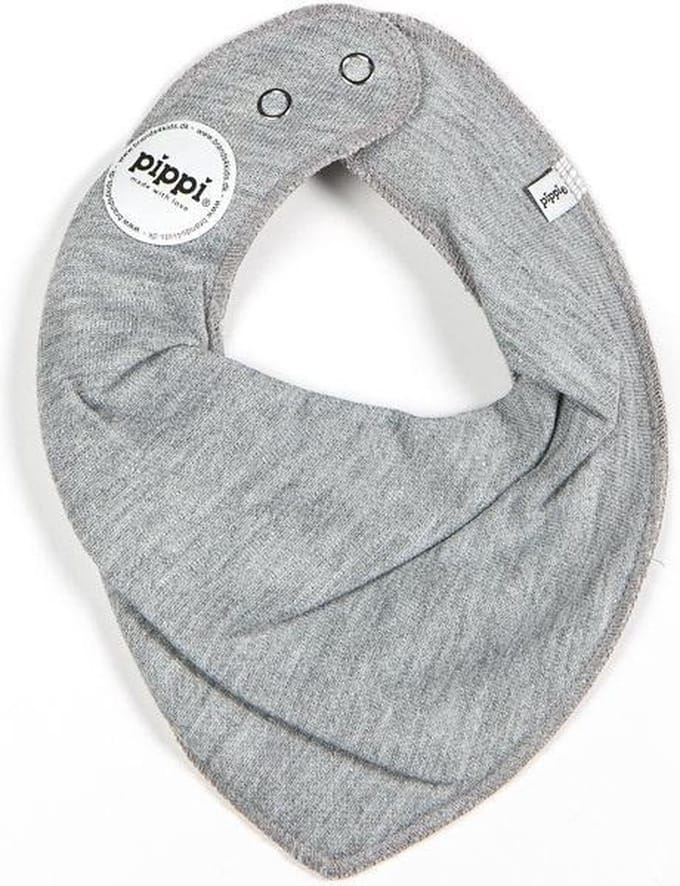 Pippi Slabbetje Bandana Junior Polykatoen Lichtgrijs One-size