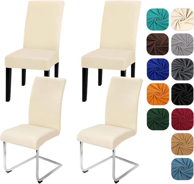Unyqoos ® Set van 4 Elegante en Elastische Stoelhoezen voor Diverse Gelegenheden