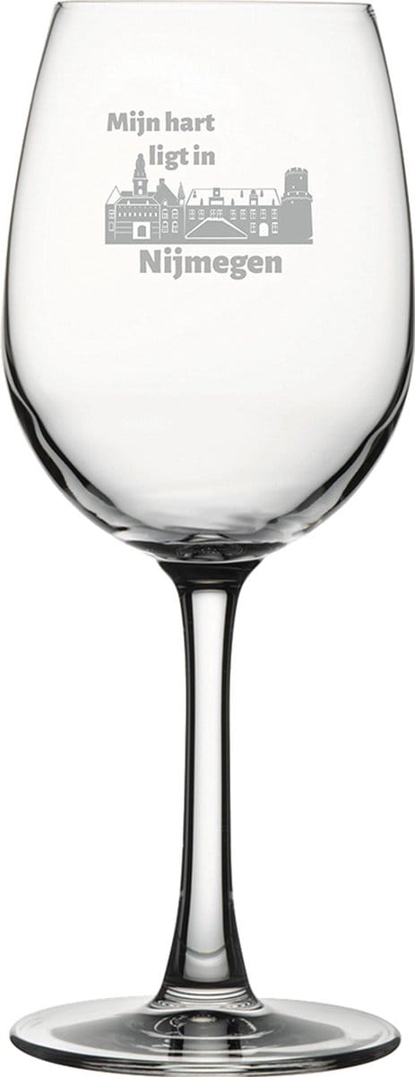 Gegraveerde witte wijnglas 36cl Nijmegen