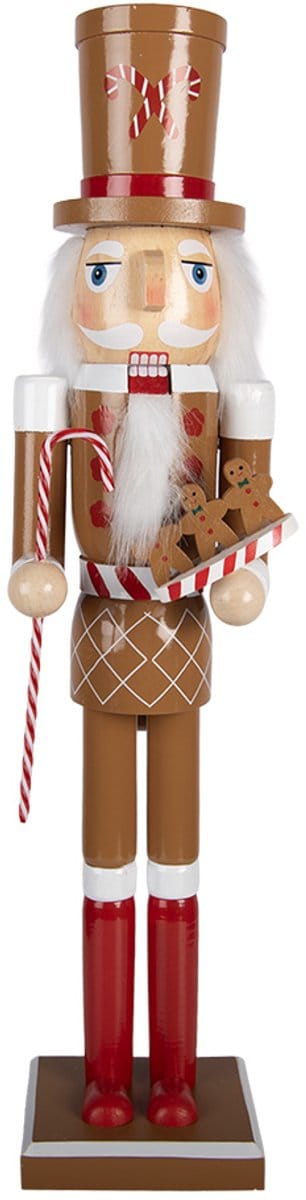 Clayre & Eef Kerstdecoratie Beeld Notenkraker Bruin Hout