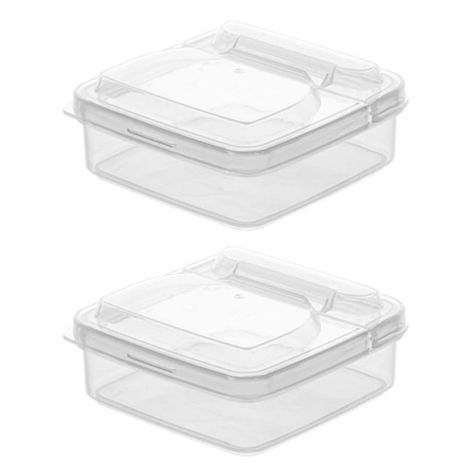 2 stuks kaasplakjes bewaardoos, multifunctioneel, stapelbaar, draagbaar, lekvrij, grote capaciteit white
